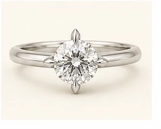 Anillo de Compromiso Perfil Bajo con Garras Brújula