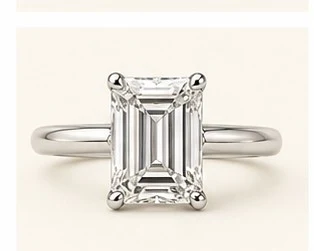 Anillo de Compromiso Solitario Corte Esmeralda