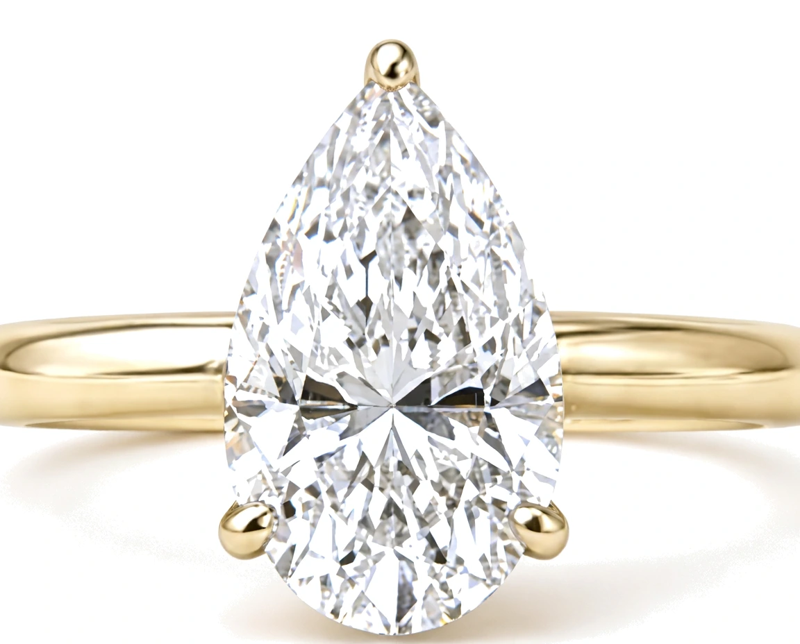 Anillo de Compromiso Solitario Pera — detalle