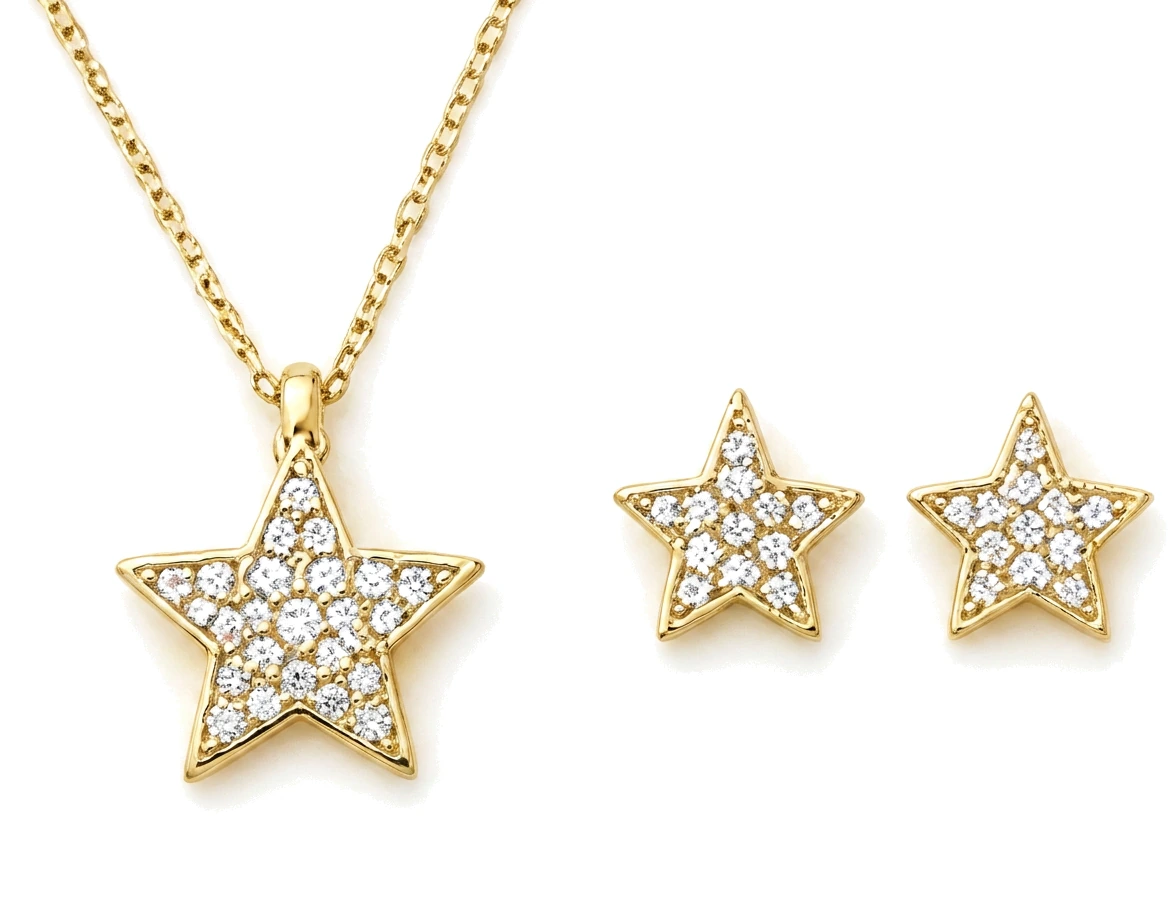 Juego de Estrella: Collar y Aretes — detalle