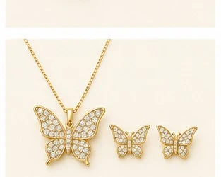 Juego de Mariposa: Collar y Aretes