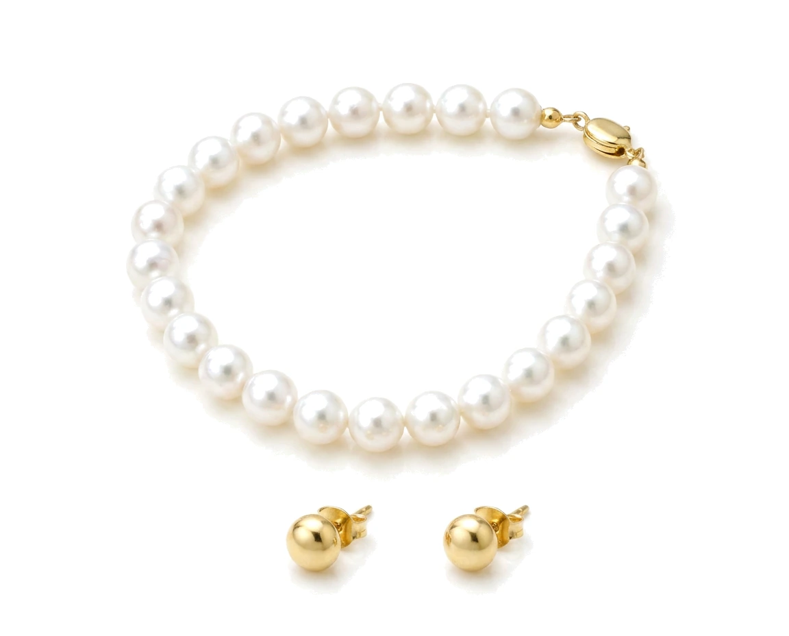 Juego Collar y Broqueles de Perla — detalle