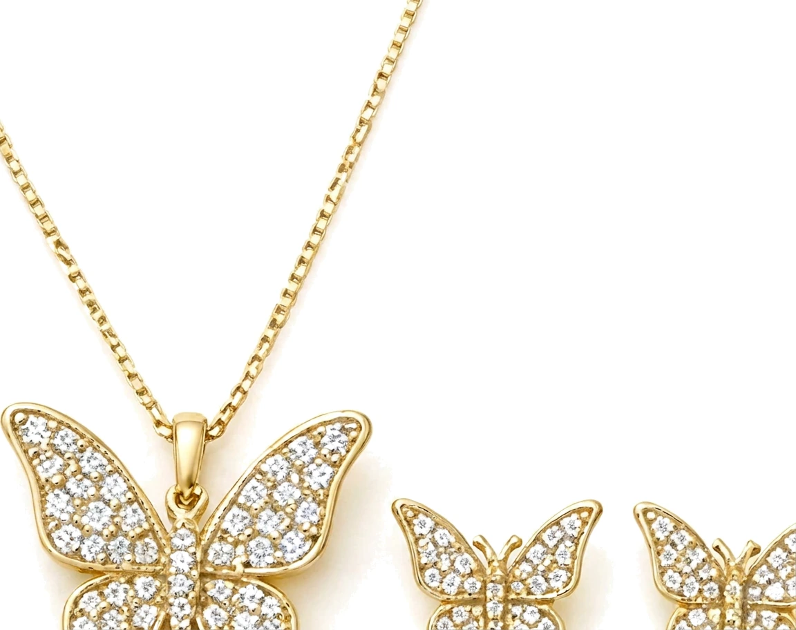 Juego de Mariposa: Collar y Aretes — detalle