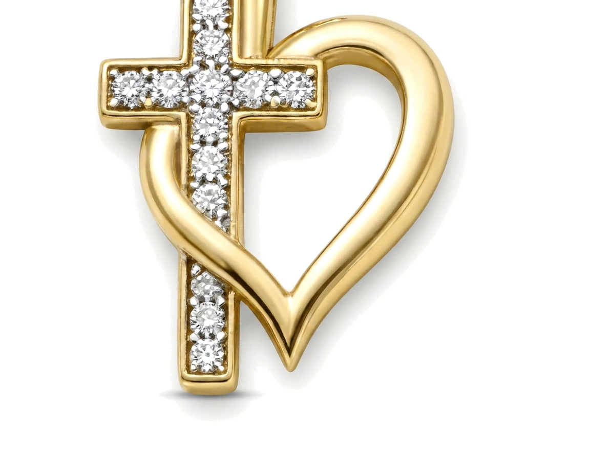 Dije de Cruz y Corazón — detalle