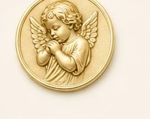Medalla de Bautizo con Ángel — detalle