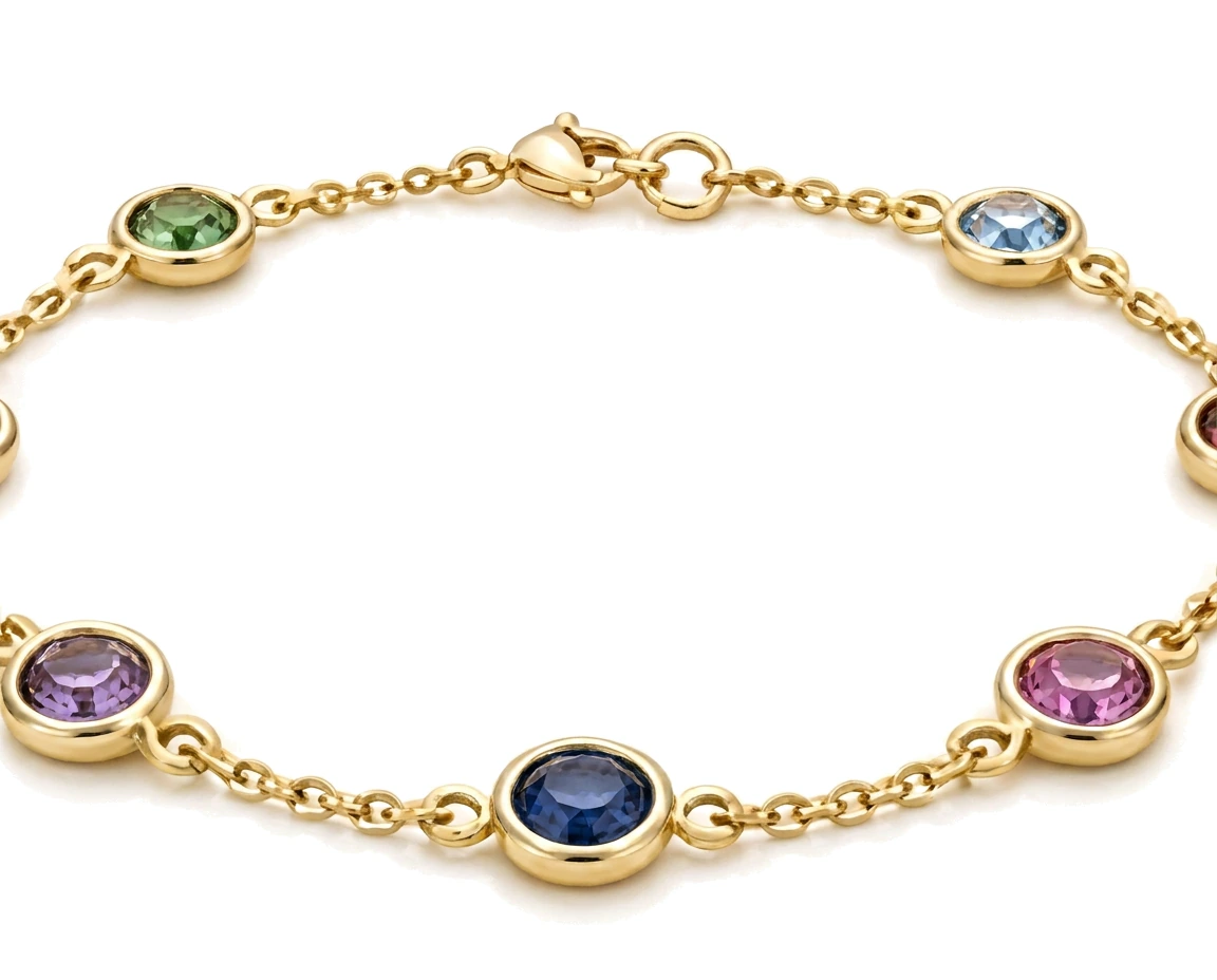 Manilla con gemas de color — detalle