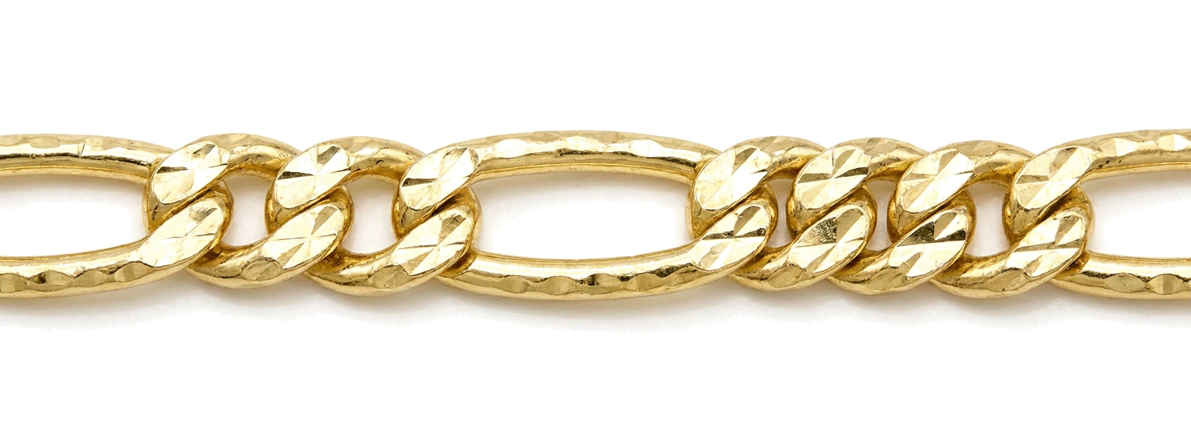 Cadena Fígaro diamantada — detalle