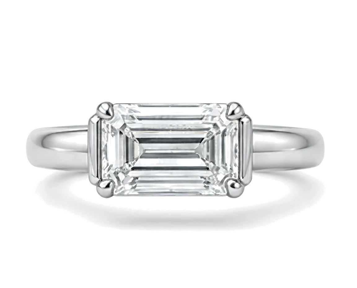 Anillo de Compromiso Esmeralda East-West