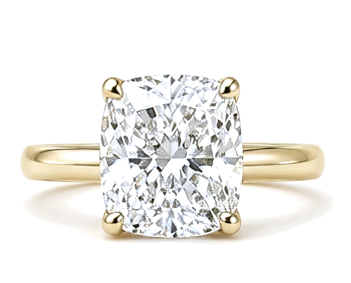 Anillo de Compromiso Solitario Cushion — detalle
