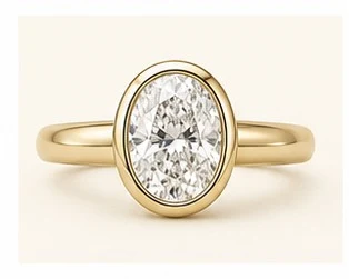 Anillo de Compromiso Ovalado en Bisel