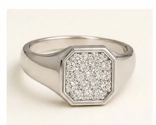 Anillo Sello con Diamantes