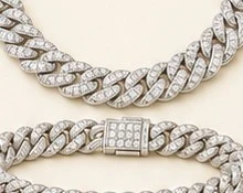 Juego Cubano con Diamantes: Collar y Manilla — detalle