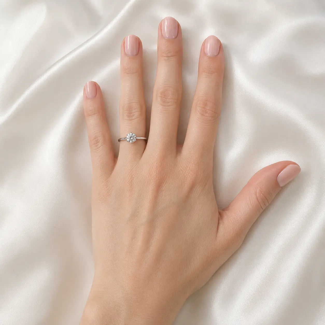 Anillo de Compromiso Perfil Bajo con Garras Brújula
