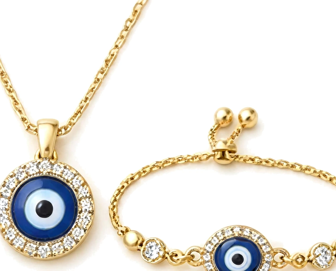 Juego de Ojo Turco: Collar y Manilla — detalle