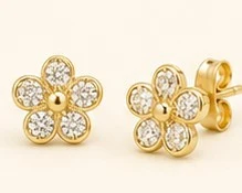 Broqueles Infantiles de Flor — detalle