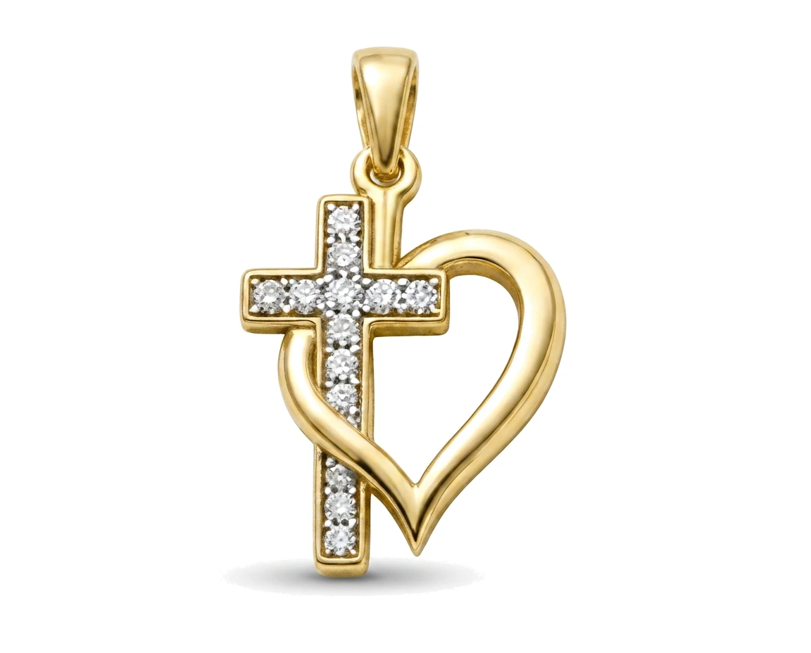 Dije de Cruz y Corazón