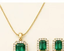 Juego de Esmeralda: Collar y Aretes — detalle