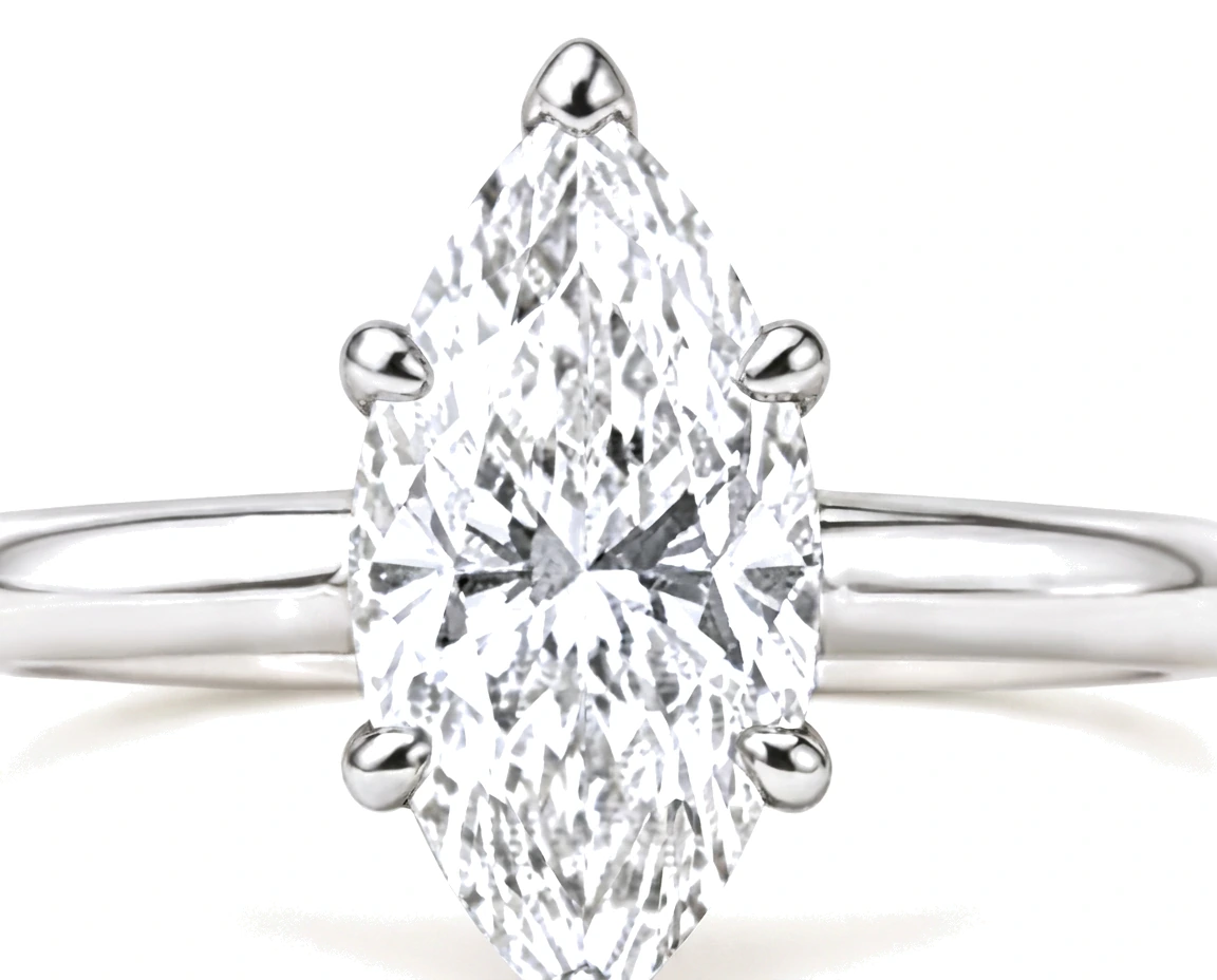 Anillo de Compromiso Solitario Marquesa — detalle