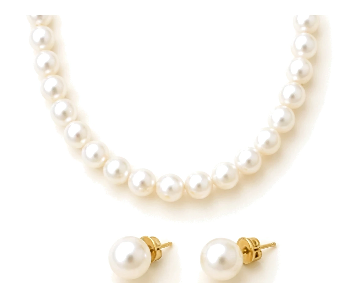 Juego Collar y Broqueles de Perla