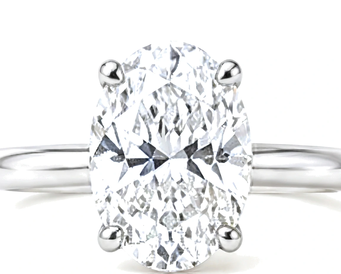 Anillo de Compromiso Solitario Ovalado — detalle