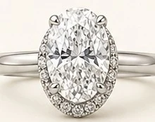 Anillo de Compromiso Ovalado con Halo Oculto — detalle