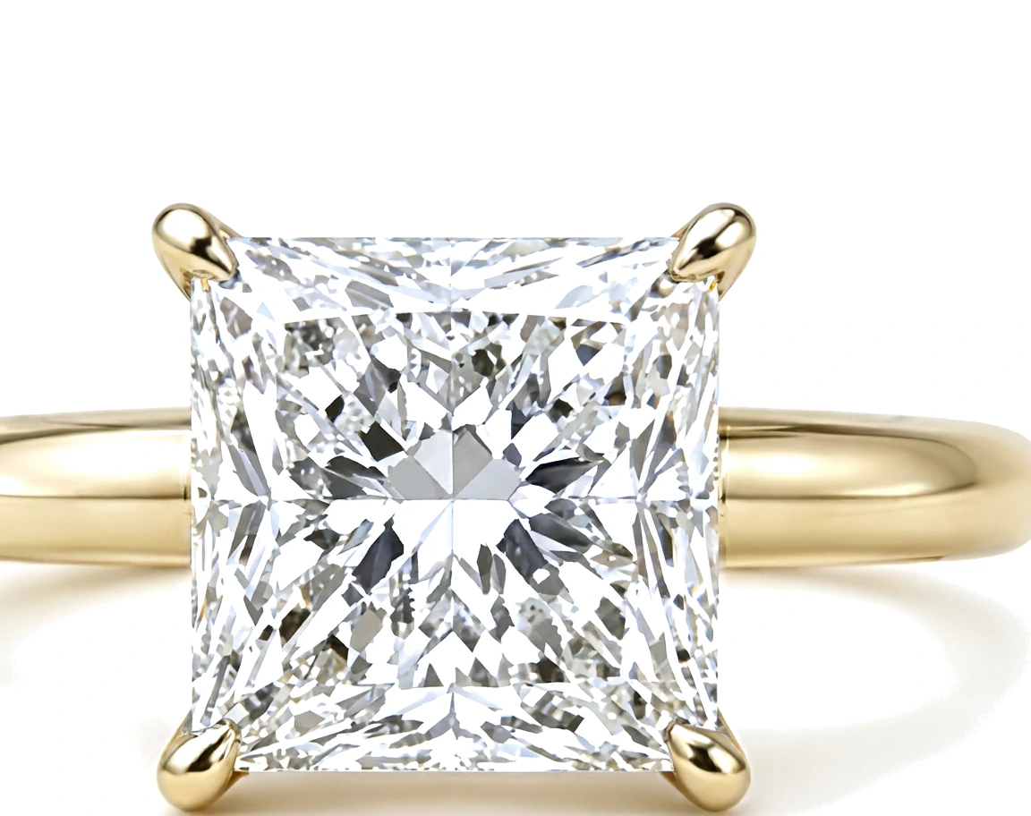 Anillo de Compromiso Solitario Princesa — detalle