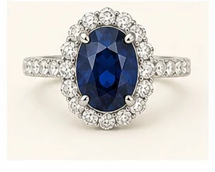 Anillo de Compromiso con Centro de Zafiro