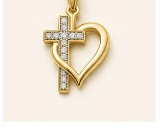 Dije de Cruz y Corazón