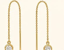 Arete Threader de Cadena Pasante — detalle