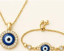Juego de Ojo Turco: Collar y Manilla — detalle