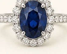 Anillo de Compromiso con Centro de Zafiro — detalle