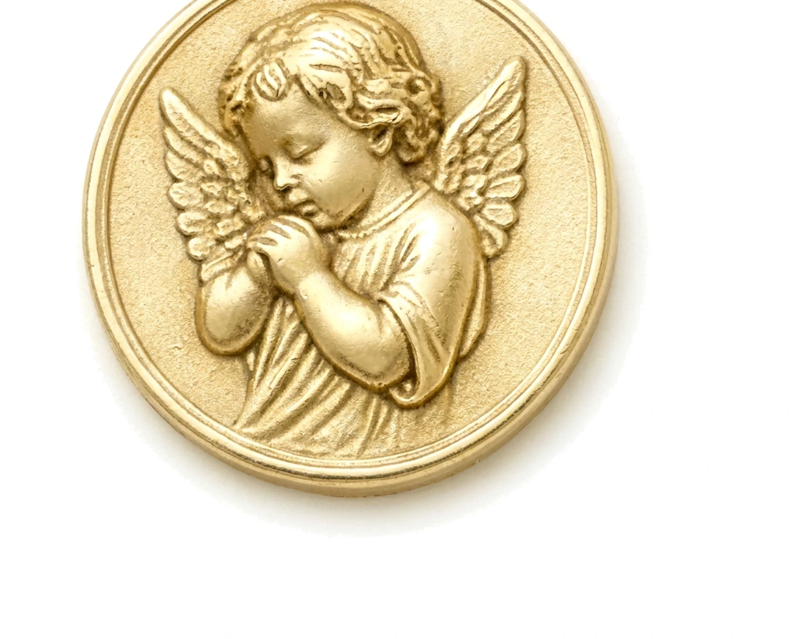 Medalla de Bautizo con Ángel — detalle