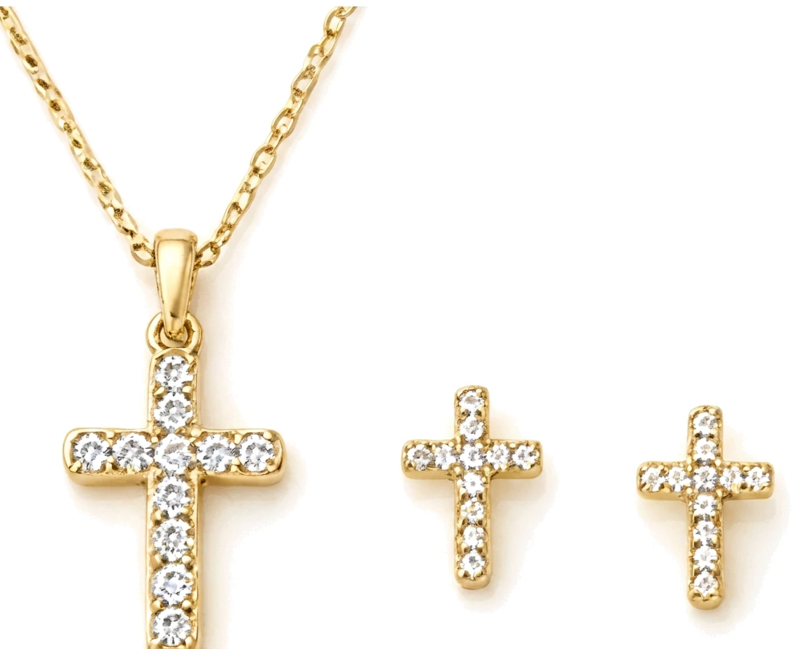 Juego de Cruz: Collar y Aretes — detalle