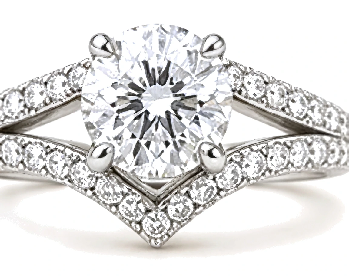 Anillo de Compromiso de Brazo Dividido — detalle