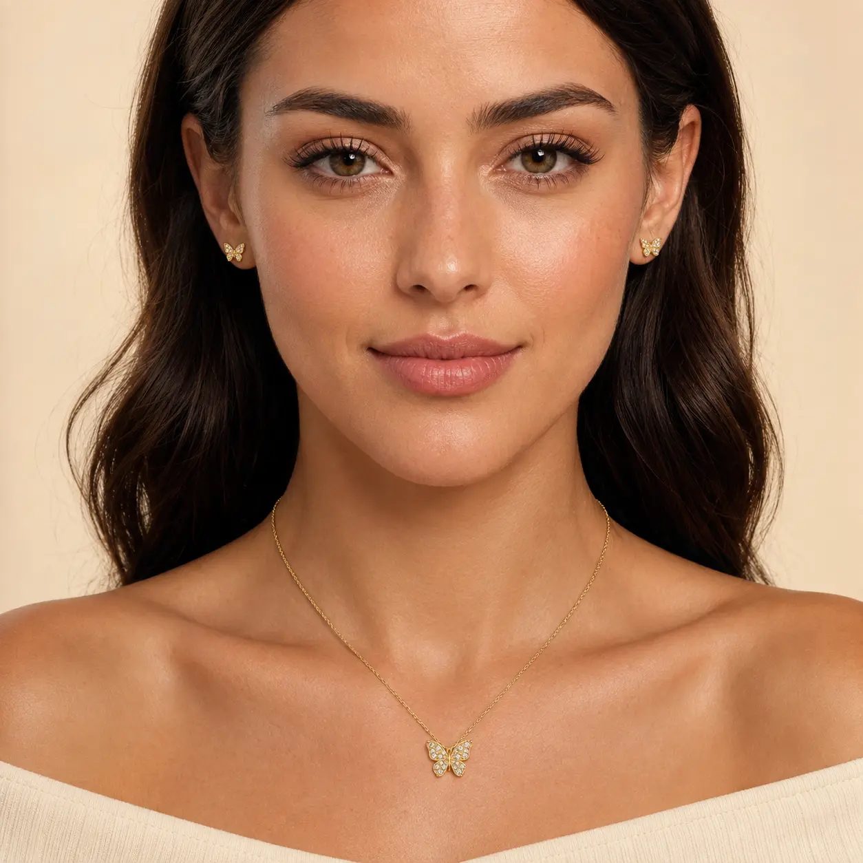 Juego de Mariposa: Collar y Aretes