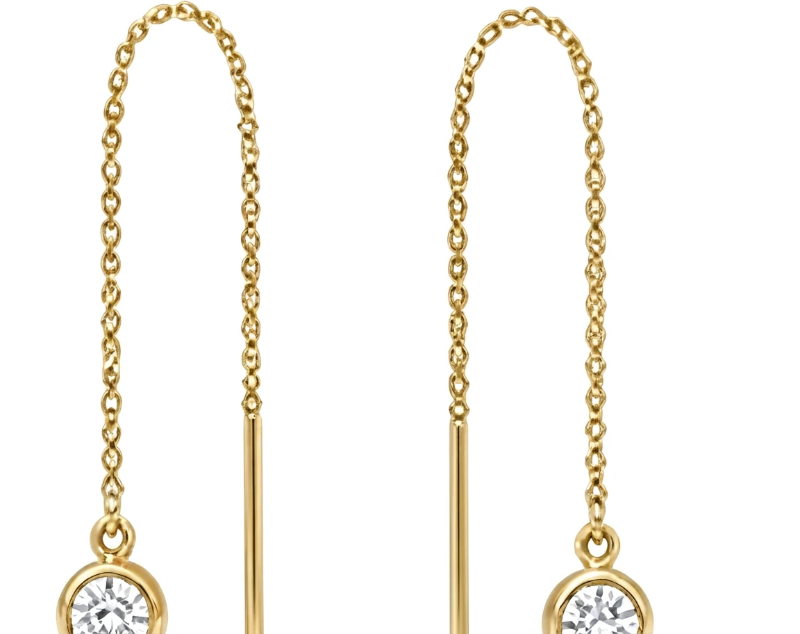 Arete Threader de Cadena Pasante — detalle
