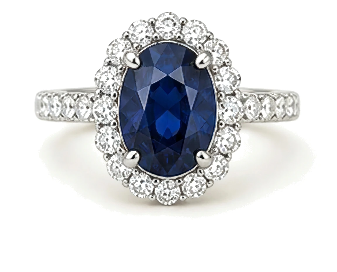 Anillo de Compromiso con Centro de Zafiro