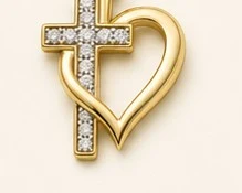 Dije de Cruz y Corazón — detalle