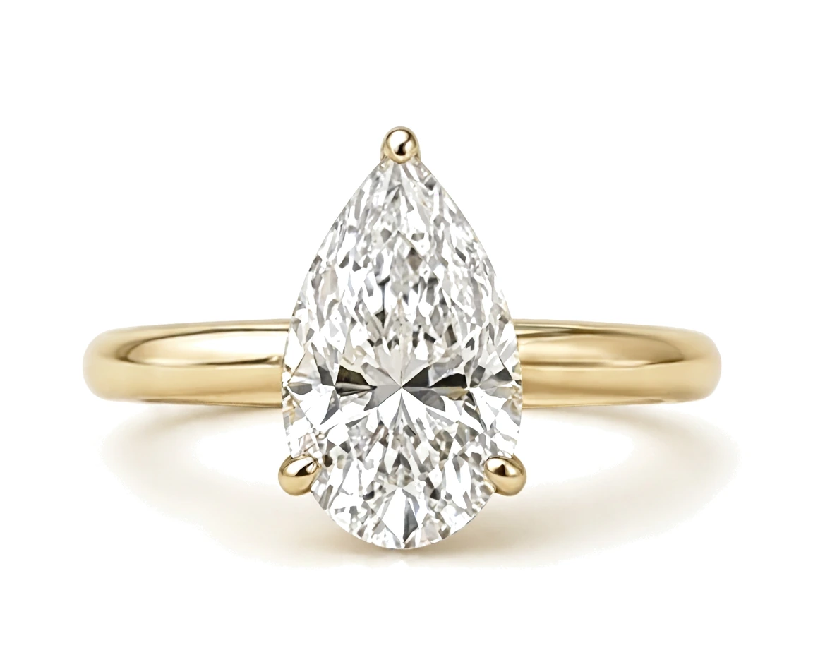 Anillo de Compromiso Solitario Pera