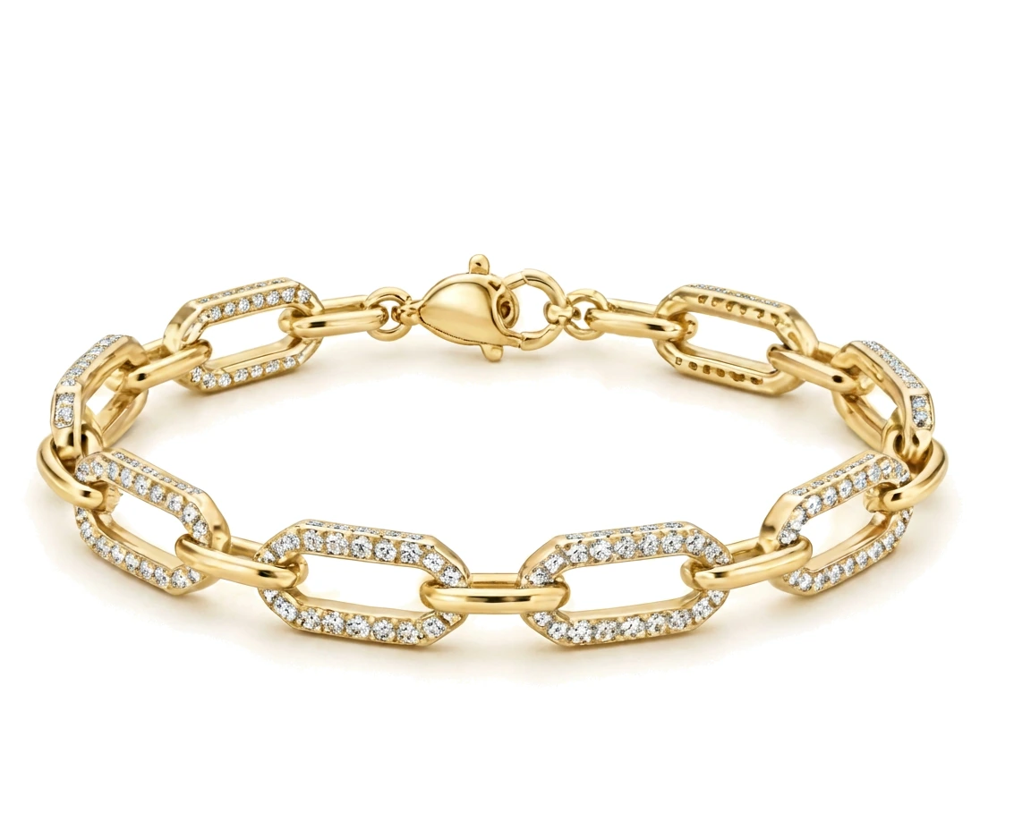 Manilla de eslabones con diamantes