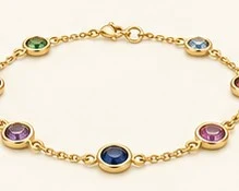 Manilla con gemas de color — detalle